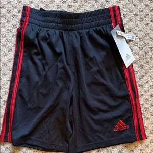 Adidas Kids Shorts in Black with Red Stripes